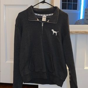 Pink half zip pullover